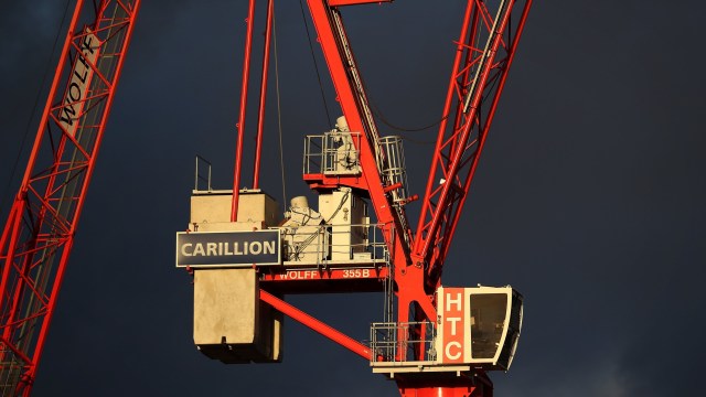 Article thumbnail: LONDON, ENGLAND - JANUARY 15: Cranes stand on a Carillion construction site near Temple on January 15, 2018 in London, England. The company has announced it is to go into liquidation putting thousands of jobs at risk after talks between the company, its lenders and the government failed to reach a deal. (Photo by Dan Kitwood/Getty Images)