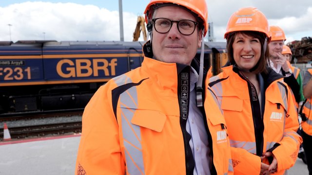 Article thumbnail: Labour Party leader Sir Keir Starmer and shadow chancellor Rachel Reeves during a visit to Ocean Gate, Eastern Docks in Southampton, while on the General Election campaign trail. Picture date: Monday June 17, 2024. PA Photo. See PA story POLITICS Election. Photo credit should read: Stefan Rousseau/PA Wire