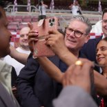 Article thumbnail: Labour Party leader Sir Keir Starmer (centre right) meeting Labour supporters during a visit to Northampton Town Football Club at Sixfields Stadium in Northampton, while on the General Election campaign trail. Picture date: Monday June 24, 2024. PA Photo. See PA story POLITICS Election Labour. Photo credit should read: Jacob King/PA Wire