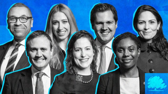 Article thumbnail: James Cleverly, Tom Tugendhat, Laura Trott, Victoria Atkins, Robert Jenrick, Kemi Badenoch and Priti Patel and the contenders who might lead their party from the wreckage of defeat