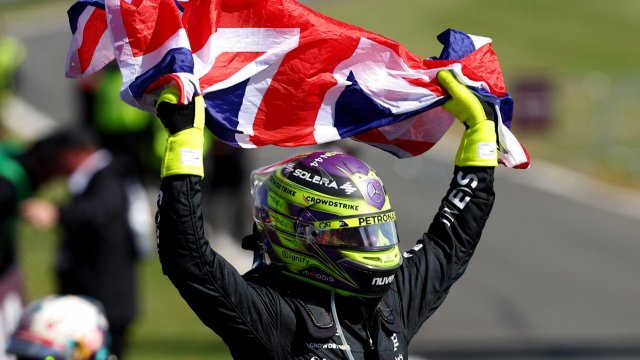 Article thumbnail: Formula One F1 - British Grand Prix - Silverstone Circuit, Silverstone, Britain - July 7, 2024 Mercedes' Lewis Hamilton celebrates after winning the British Grand Prix REUTERS/Andrew Boyers