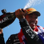 Article thumbnail: NORTHAMPTON, ENGLAND - JULY 07: Race winner Lewis Hamilton of Great Britain and Mercedes celebrates on the podium during the F1 Grand Prix of Great Britain at Silverstone Circuit on July 07, 2024 in Northampton, England. (Photo by Joe Portlock - Formula 1/Formula 1 via Getty Images)