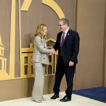 Article thumbnail: British Prime Minister Keir Starmer shakes hands with Italy's Prime Minister Giorgia Meloni, on the sidelines during NATO's 75th anniversary summit, in Washington, U.S., July 11, 2024. REUTERS/Elizabeth Frantz