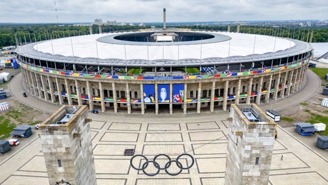 Article thumbnail: This aerial view taken on June 4, 2024 in Berlin shows the Olympic Stadium that will host several matches and the final of the UEFA EURO 2024 European Football Championship. The UEFA EURO 2024 European Football Championship will take place from June 14 to July 14 in ten stadiums around Germany including Berlin's Olympic Stadium. (Photo by Odd ANDERSEN / AFP) (Photo by ODD ANDERSEN/AFP via Getty Images)