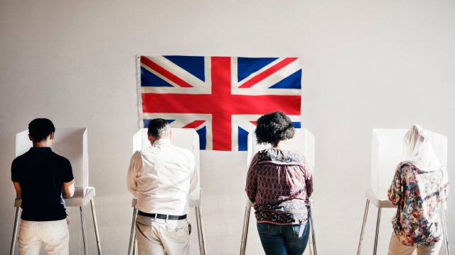 Article thumbnail: British people in a polling booth