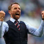 Article thumbnail: SAMARA, RUSSIA - JULY 07: Gareth Southgate, Manager of England celebrates following victory during the 2018 FIFA World Cup Russia Quarter Final match between Sweden and England at Samara Arena on July 7, 2018 in Samara, Russia. (Photo by Clive Rose/Getty Images)