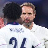 Article thumbnail: GELSENKIRCHEN, GERMANY - JUNE 30: Gareth Southgate manager / head coach of England celebrates with Kobbie Mainoo of England at full time during the UEFA EURO 2024 round of 16 match between England and Slovakia at Arena AufSchalke on June 30, 2024 in Gelsenkirchen, Germany. (Photo by Robbie Jay Barratt - AMA/2024 AMA Sports Photo Agency)