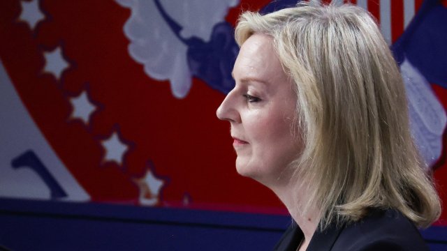 Article thumbnail: Britain's former Prime Minister Liz Truss attends Day 2 of the Republican National Convention (RNC), at the Fiserv Forum in Milwaukee, Wisconsin, U.S., July 16, 2024. REUTERS/Jeenah Moon